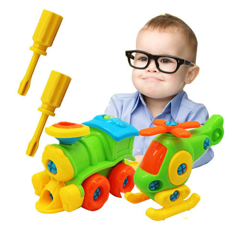 Kids Toys Helicopter - 퍼즐 블록 플라스틱 삽입 기차 헬리콥터