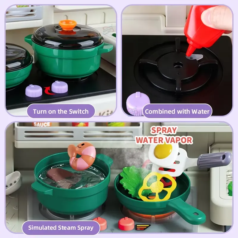 90cm 대형 어린이용 가상 주방놀이 세트 (조명, 소 - Play Kitchen Set 리뷰 및 가격