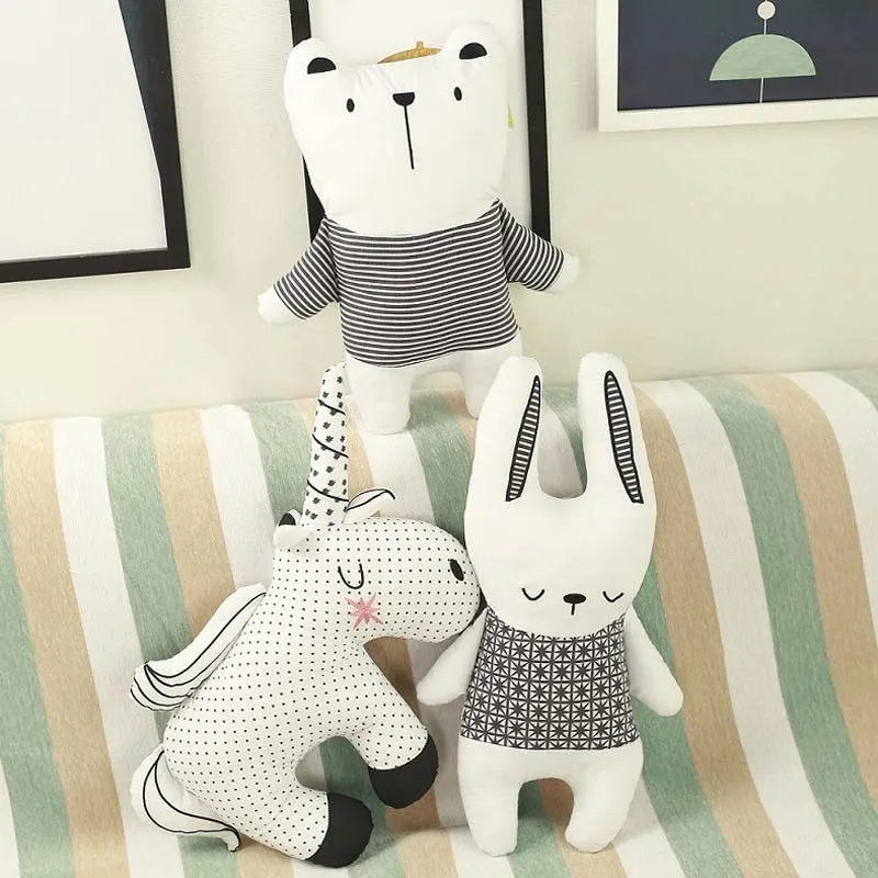 면으로 채워진 인형 토끼 곰 유니콘 플러시 베개 아기  - Kids Toys New Born 리뷰 및 가격