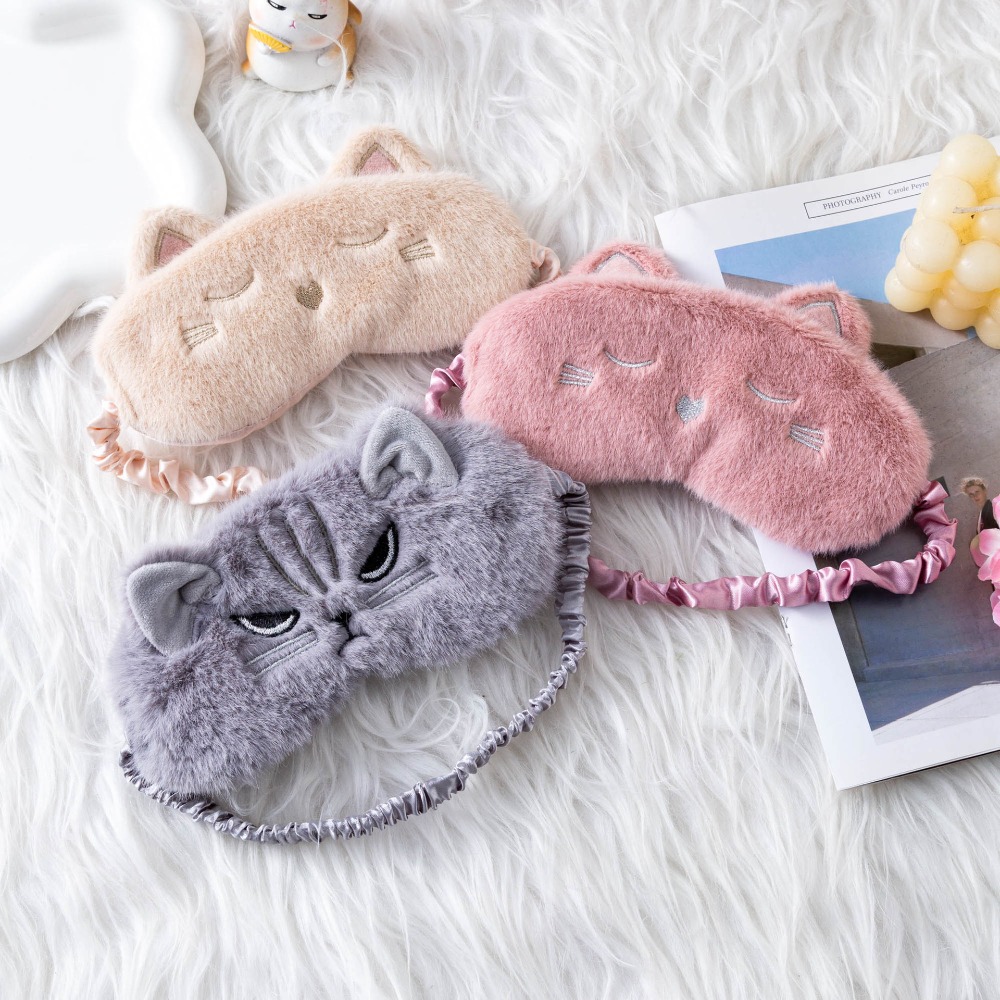 여성용 귀여운 고양이 플러시 수면 안대, 만화 캐릭터  - Soft Plush Doll 리뷰 및 가격