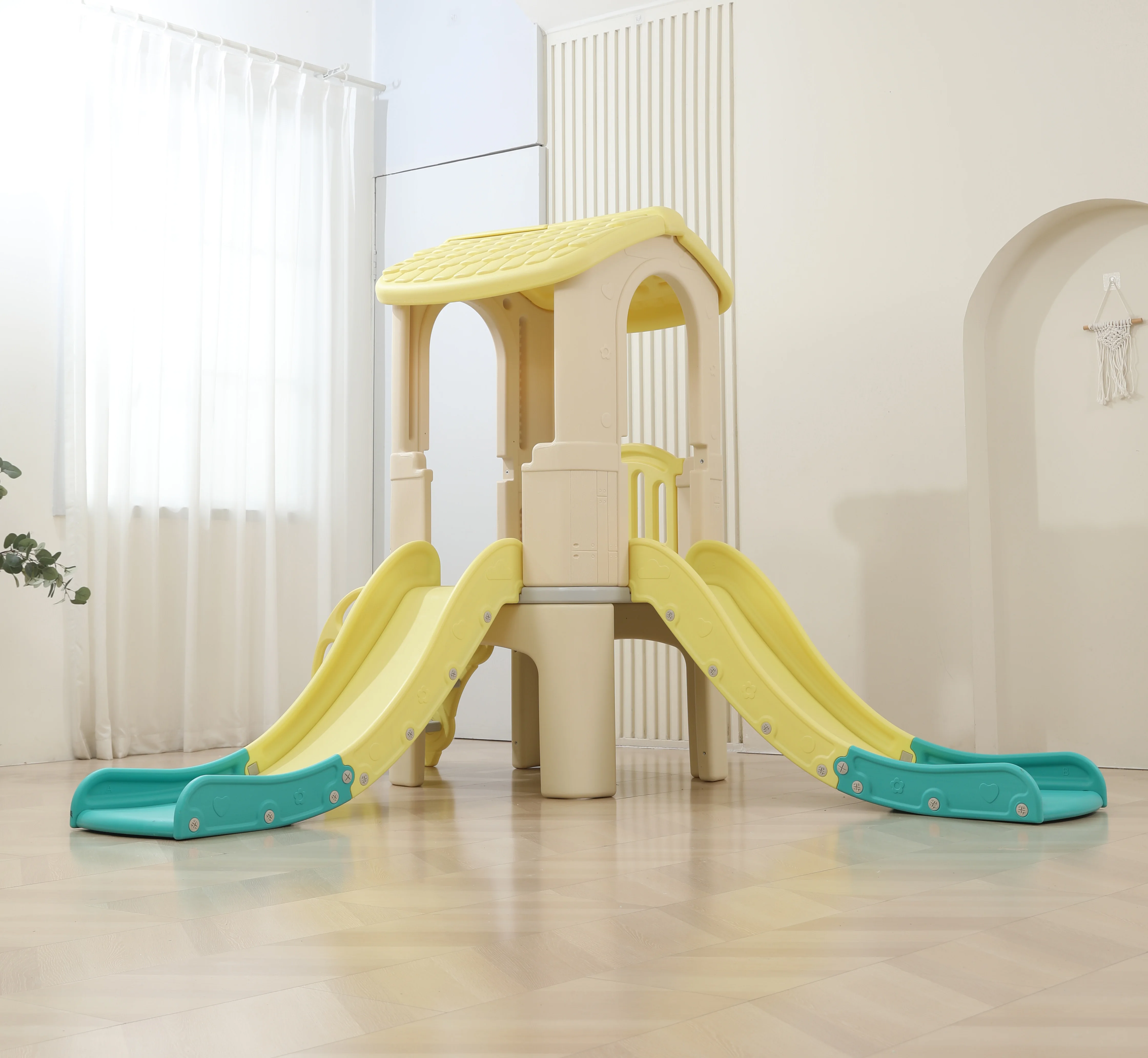 대형 실내 놀이터 이중 슬라이드 어린이용 가정용 클라이 - Kids Toys Mall 리뷰 및 가격