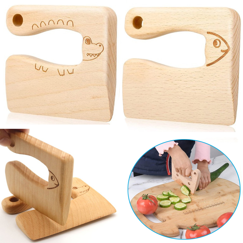 어린이용 나무 칼 요리 장난감 시뮬레이션 몬테소리 칼, - Kids Toys Kitchen 리뷰 및 가격