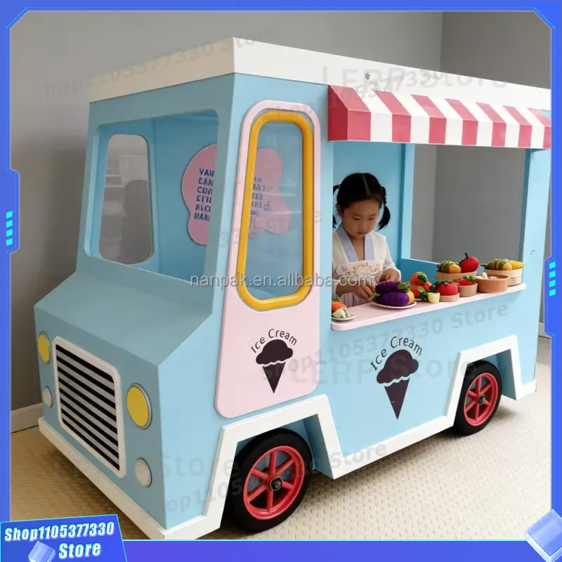 어린이를 위한 바퀴 달린 나무 아이스크림 카트 장난감, - Kids Toys Mall 리뷰 및 가격
