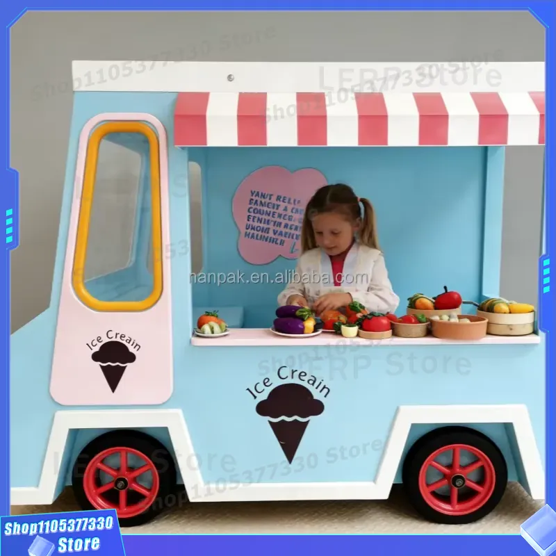 어린이를 위한 바퀴 달린 나무 아이스크림 카트 장난감, - Kids Toys Mall 리뷰 및 가격